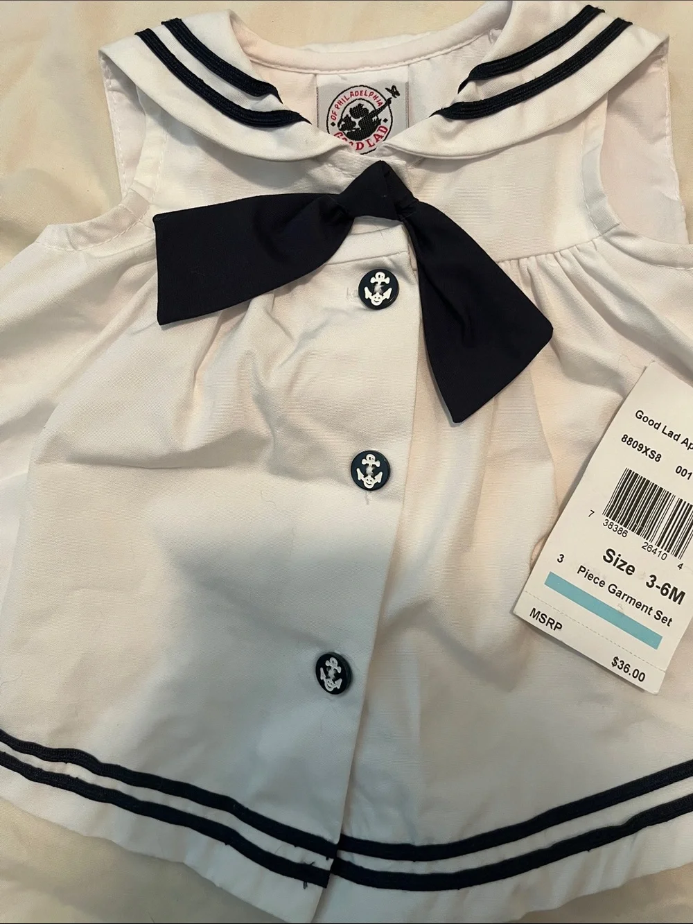 Good Lad White and Navy Sailor Cape Jacket